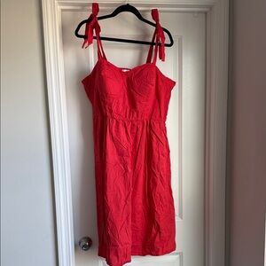 Lauren Conrad Red Sleeveless Dress with Tie Straps